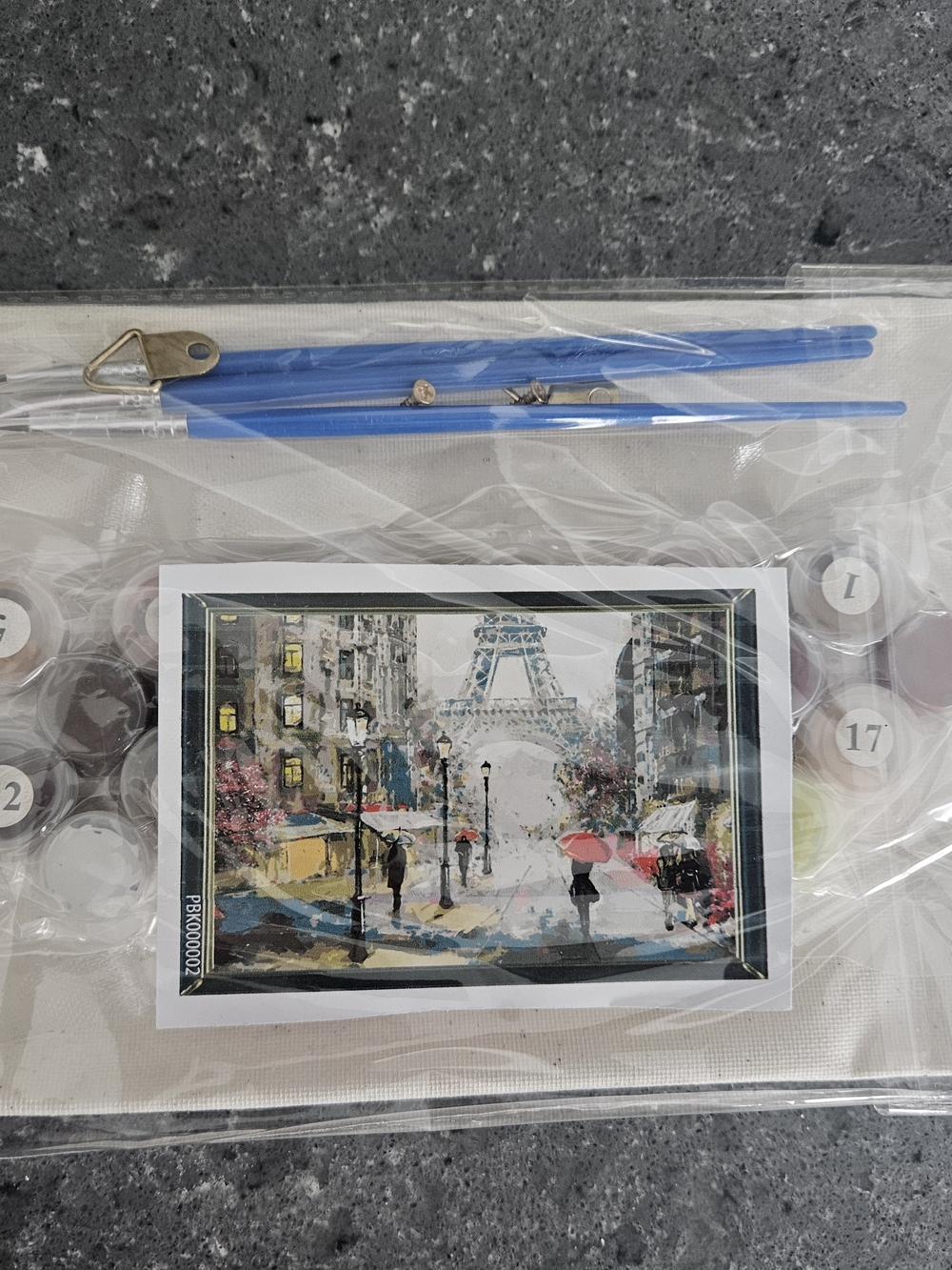 20x16" Paris Street Scene Paint by Number Canvas and Paint Kit